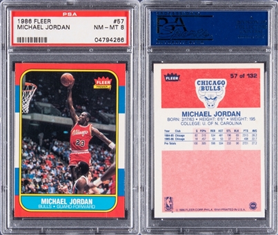 1986-87 Fleer Basketball PSA NM-MT 8 Complete Set (132)